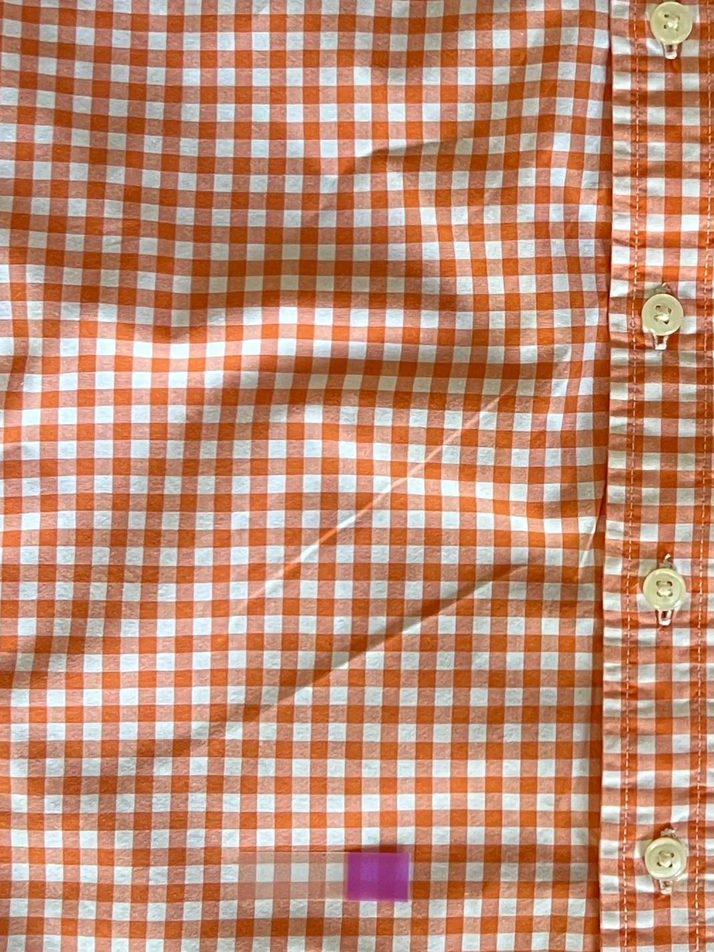 Ralph Lauren Boys Orange White Check Button Down Shirt Blue Pony GUC